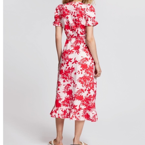 & Other Stories Floral Linen Wrap Dress - 6 - Picture 2 of 4